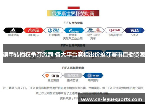 德甲转播权争夺激烈 各大平台竞相出价抢夺赛事直播资源